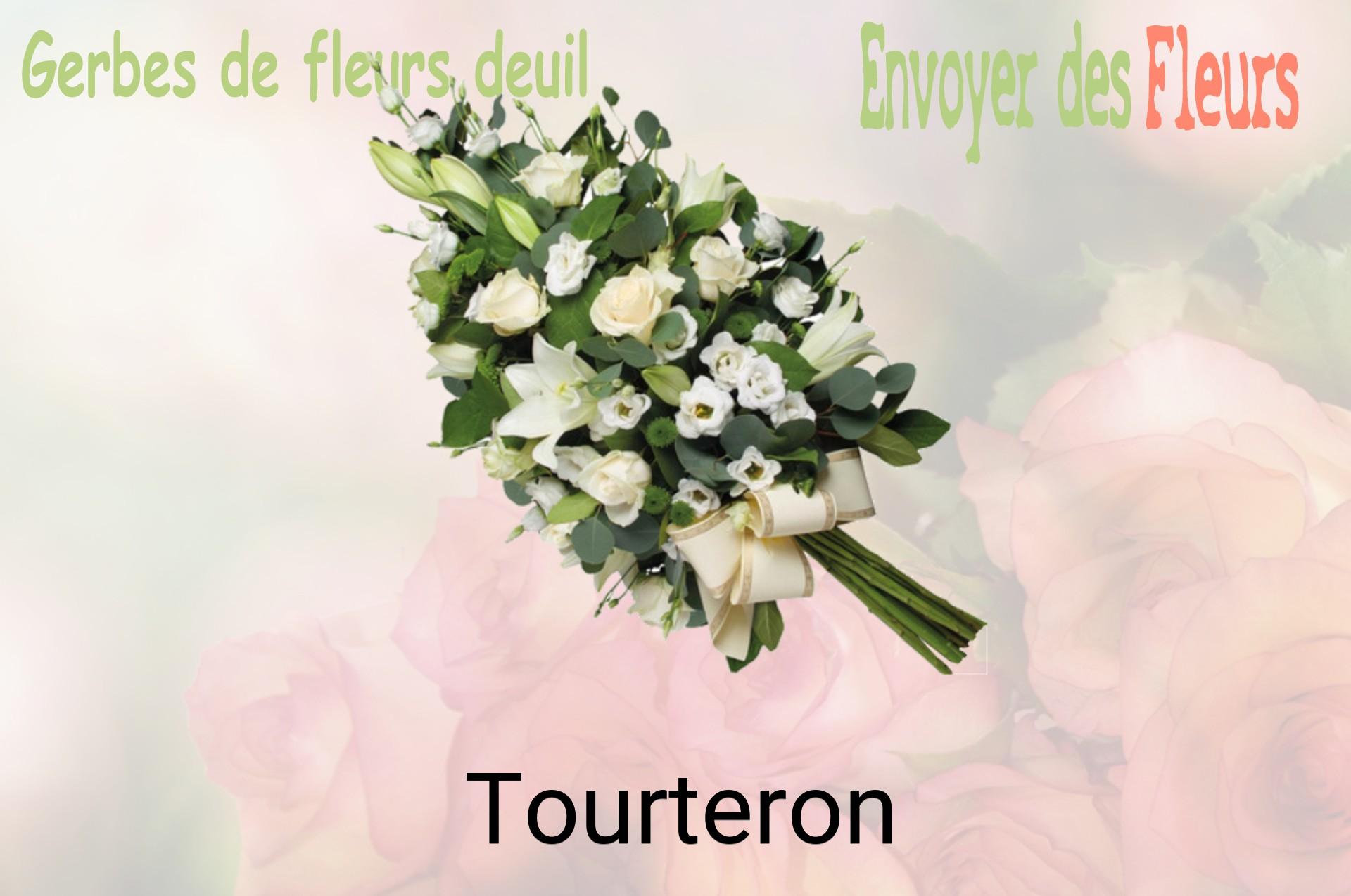 Gerbe de fleurs de deuil livrée à Tourteron